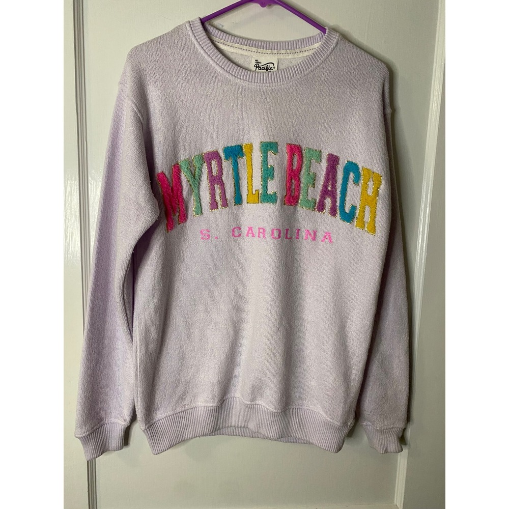 Pacific & Co Myrtle Beach S. Carolina Lavender Pullover Sweatshirt